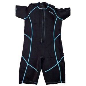 Aqua Gear Men's Shorty Wetsuit Swimsuit Dive Skin XL Black Blue Trim